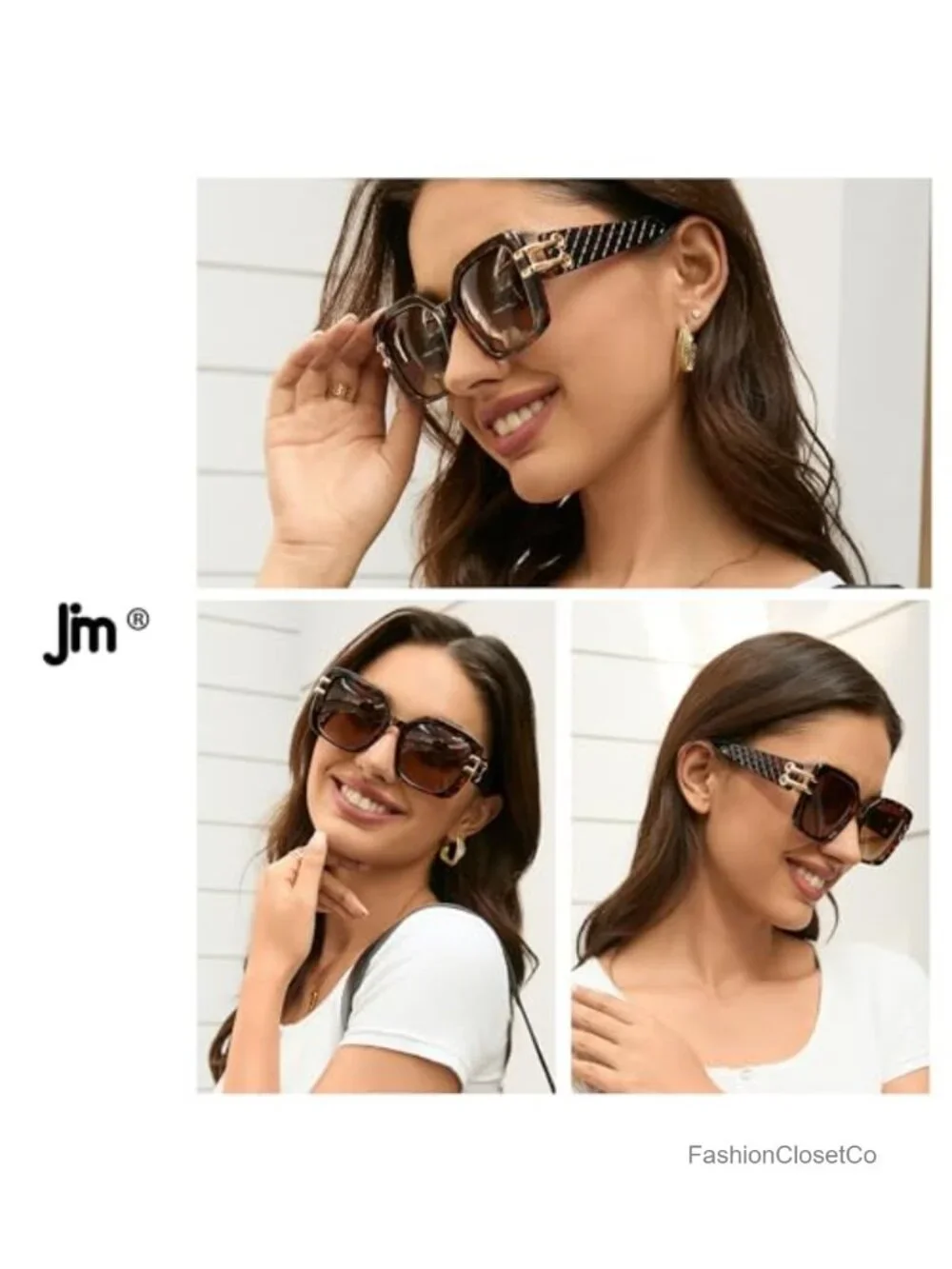 2 Pack Oversized Square Sunglasses UV400 Retro Women
